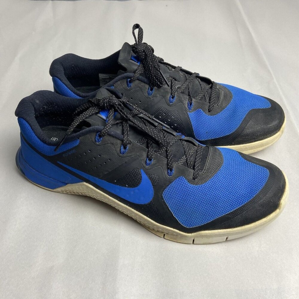 Nike Flywire Metcon 2 Cross Training Shoes Mens 12.5 Blue Black Sneakers Trainer
